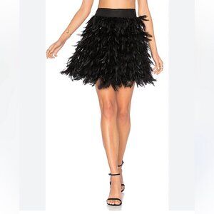 Alice & Olivia feather holiday skirt black size 2
